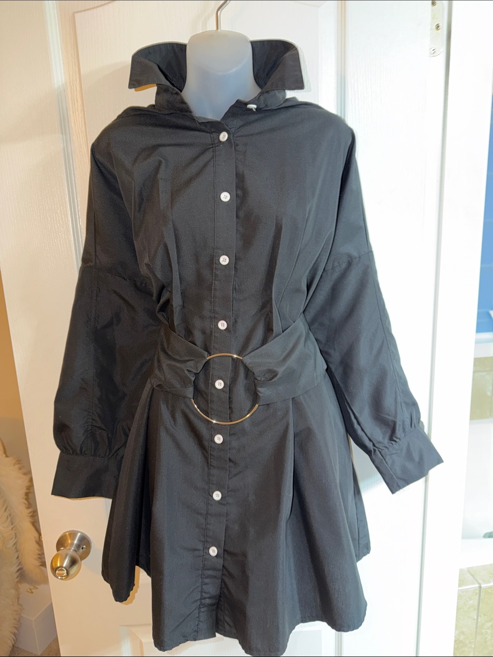 🖤Black Button Down Shirt Dress 🖤Size Large